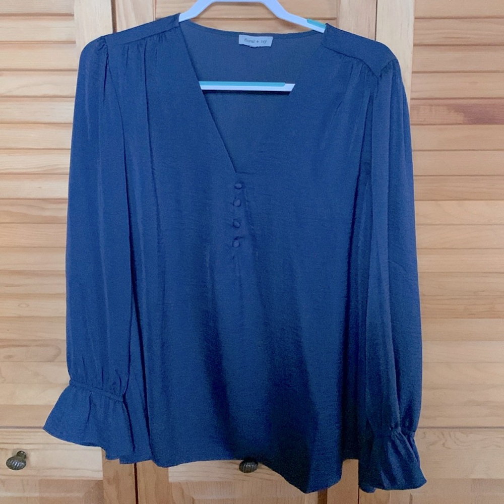 Floral & Ivy semi-puff sleeved blouse, size XL